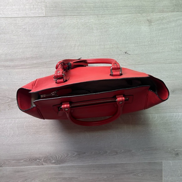 Coach Red Legacy Leather Medium Candace Carryall Handbag Coral - Picture 2 of 9